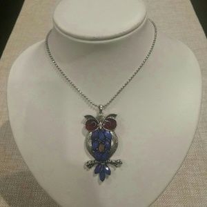 Owl necklace mood jewelry